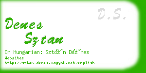 denes sztan business card